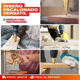 Kit Brocas Pro 6 en 1™ – Perfora y Agranda Fácil