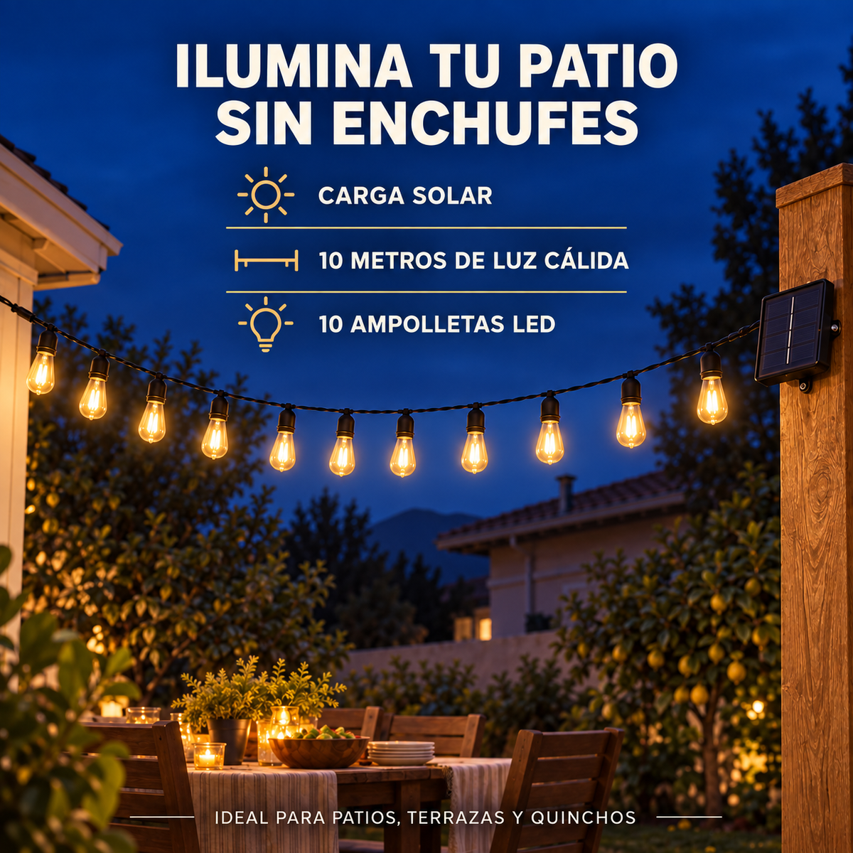 Guirnalda Solar de Patio