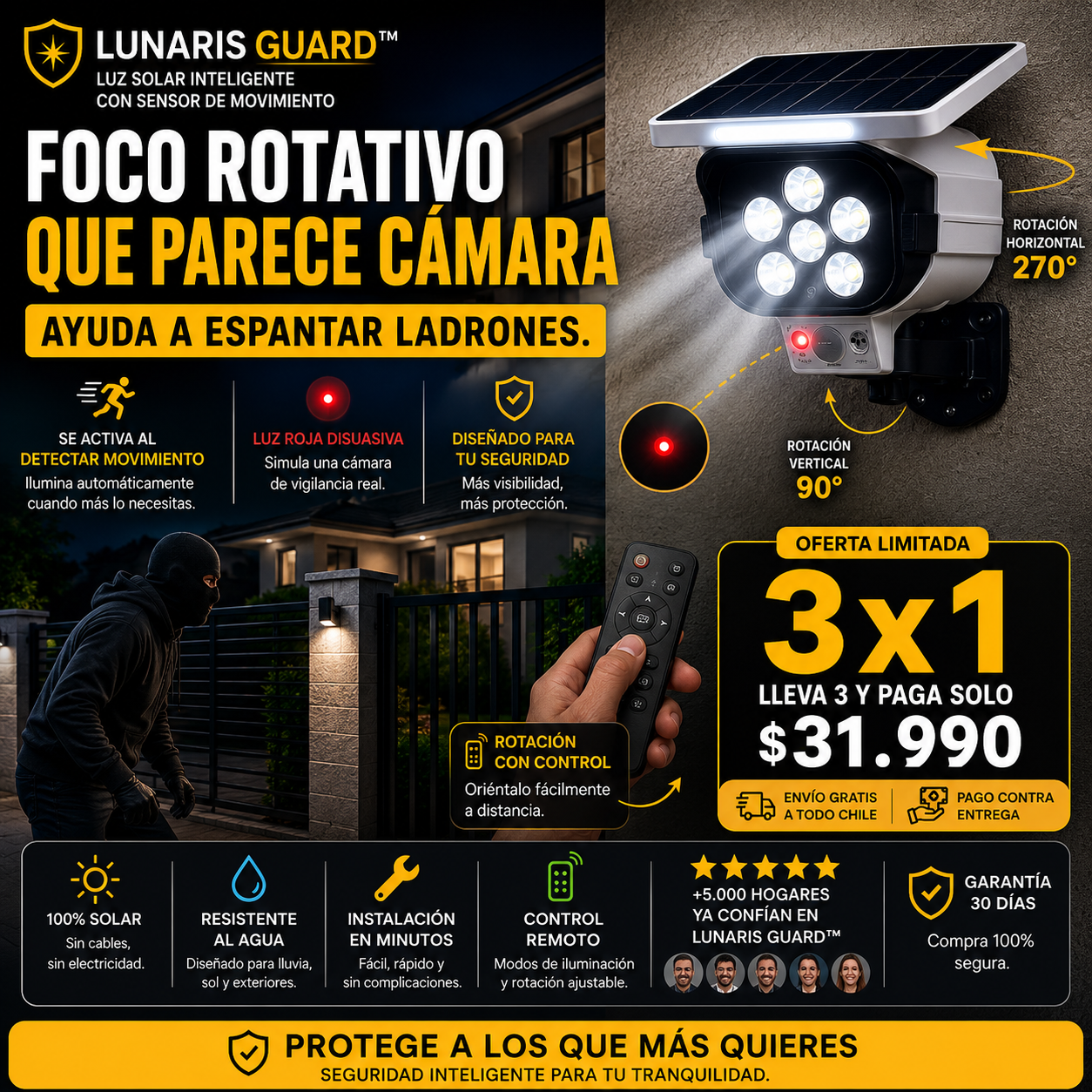 Luz Solar Inteligente con Sensor de Movimiento