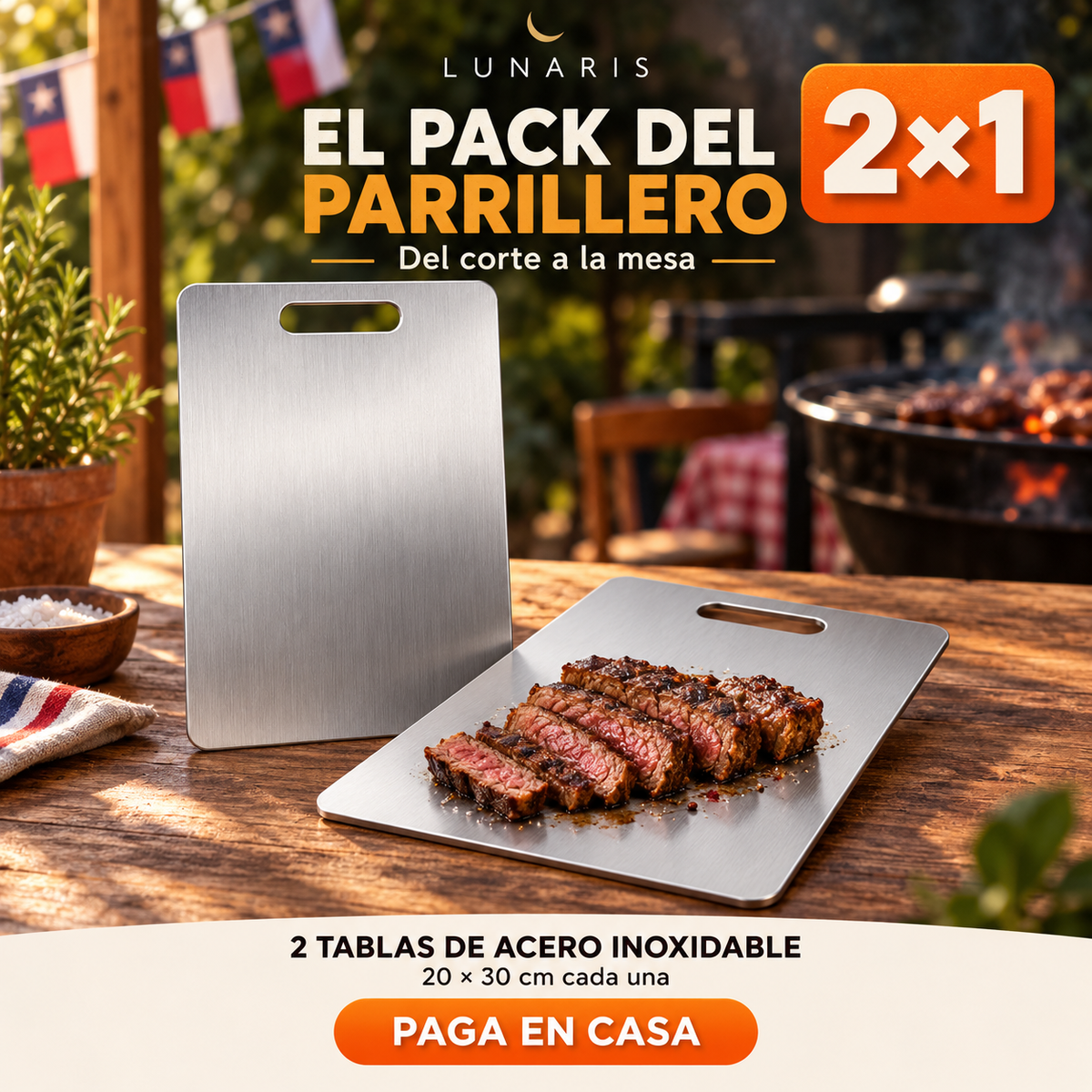 Pack de 2 tablas para asado
